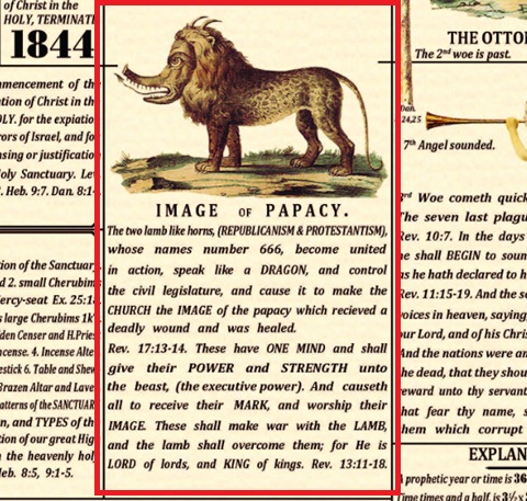 1850 Prophetic Chart — Image of the Papacy Excerpt